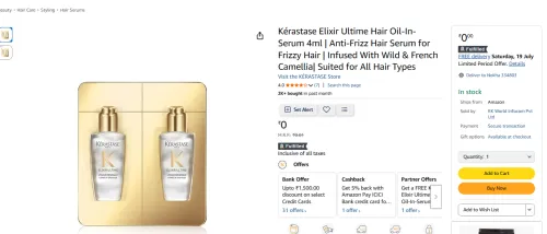 Image of Kérastase Elixir Ultime Hair Oil-In-Serum 4ml