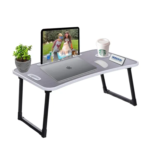 Image of Kaanuka Foldable Laptop Table with Cup Holder
