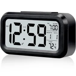 Kadio Digital Alarm Clock Black - Abs, 13.72 Cm