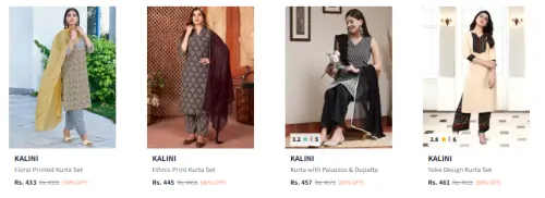 Image of Kalini Kurta Sets Flat 90% Discount