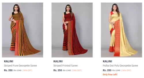 Image of KALINI Striped Printed Saree Starting At ₹350
