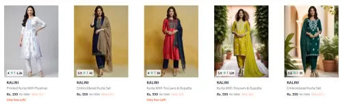 Image of KALINI Women's Kurta Set at minimum 90% Discount