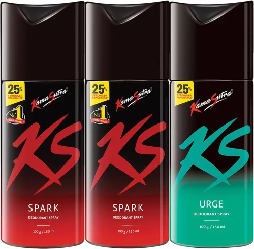 Image of Kamasutra Spark and Urge Deodorant Spray(450 ml, Pack of 3)