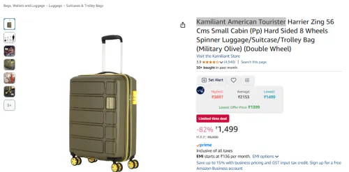 Image of Kamiliant American Tourister Trolley Bag
