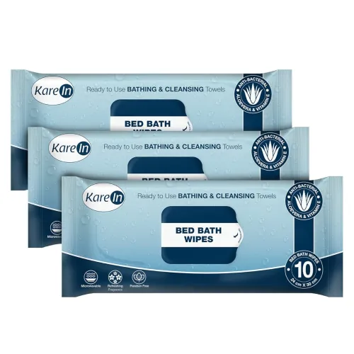 Image of KareIn Adult Bath Wipes - 30 Wipes x 3