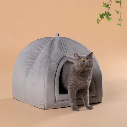 Image of KASENTEX Cat Bed for Indoor Cats, 2-in-1 Cat House Pet Bed