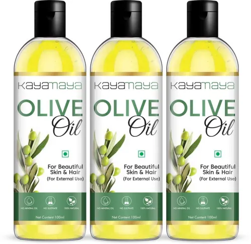 Image of Kayamaya Extra Virgin Olive Oil (Cold Pressed) For Face, Lips, Hair & Body Massage Oil Hair Oil (300 ml).