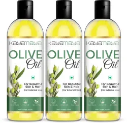 Kayamaya Extra Virgin Olive Oil (Cold Pressed) For Face, Lips, Hair & Body Massage Oil Hair Oil (300 ml).