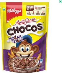 Kelloggs Multigrain Chocos Moons & Stars | High Calcium, Protein, Fibre | Kids Breakfast Pouch  (360 g)