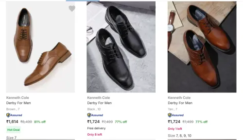 Image of Kenneth Cole Derby For Men Shoes MInimum 70% Discount