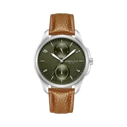 Kenneth Cole Quartz Multifunction Green dial Leather Strap Watch for Men