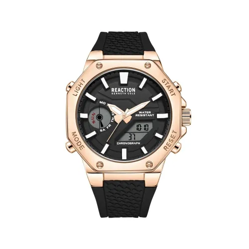 Image of Kenneth Cole Reaction Silicone Analog-Digital Black Dial Men's Watch
