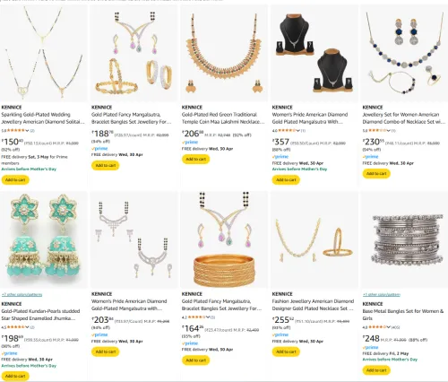 Image of KENNICE Jewellery Minnimum 90% off