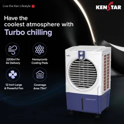 Kenstar 27 L Room/Personal Air Cooler (White, Blue, TURBOCOOL NEO HC 27)