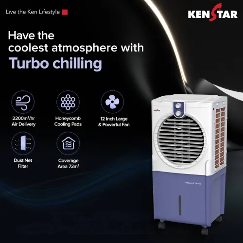 Image of Kenstar 45 L Room/Personal Air Cooler (WHITE, BLUE, TURBOCOOL NEO HC 45)