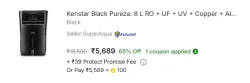 Kenstar Black Pureza Mineralizer Water Purifier