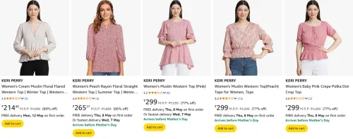 Image of KERI PERRY Women's Top Minimum 80% discount