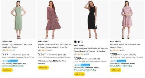 Image of KERI PERRY Women's Dresses minimum 79% Discount
