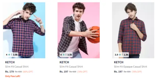 Image of KETCH Brand Men's Shirts @ Start ₹179
