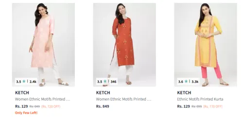 Image of Ketch Men Fashion Kurta Starting @ ₹129