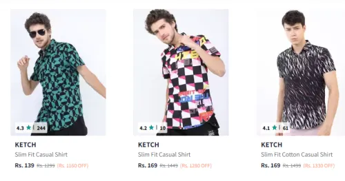 Image of Ketch Men Fashion Shirt Starting @ ₹139