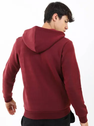 Image of KETCH Men Full Sleeve Solid Hooded Sweatshirt