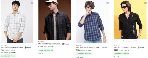 Image of Ketch Men's casual shirts starting @ ₹159