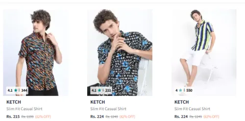 Image of KETCH Men Shirts at minimum 82% Discount