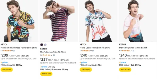 Image of Ketch Men's Shirt at minimum 80% Discount