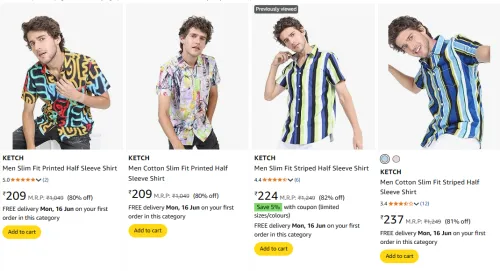 Image of Ketch Men's Shirt at Minimum 80% Discount