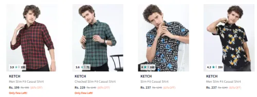 Image of ketch shrits For Men Stating @ ₹199