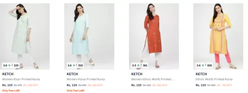 Image of KETCH Women Kurta At Starting @159