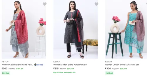 Image of KETCH Women Kurta set at minimum 86% Discount