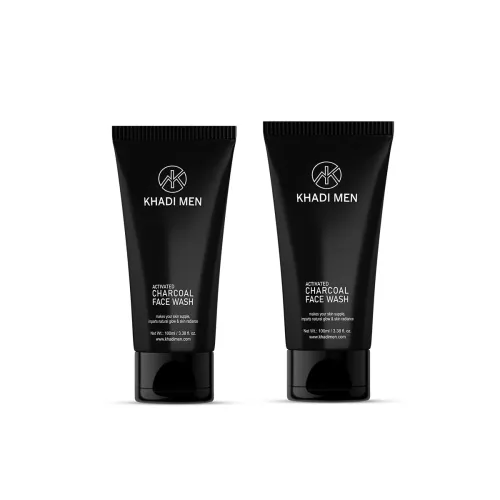 Image of Khadi Men Activated Charcoal Face Wash (Pack of 2) 