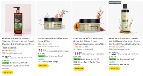 Image of Khadi Natural Beauty Products Starting @₹103