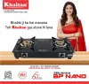 Khaitan 2 Burner BP Nano MS Black Glass Manual Gas Stove (2 Burners)