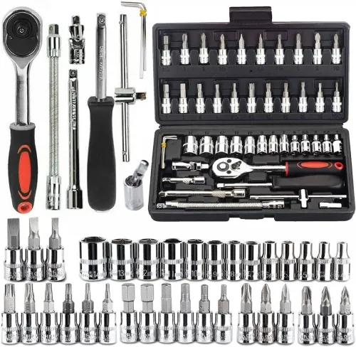 Image of KHANSAHEB 46 In 1 Pcs Tool Kit & Screwdriver and Socket Set