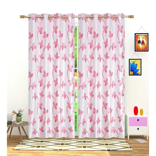 Image of Kiara Creations 1Piece Pearl Printed Curtains for Window 6ft