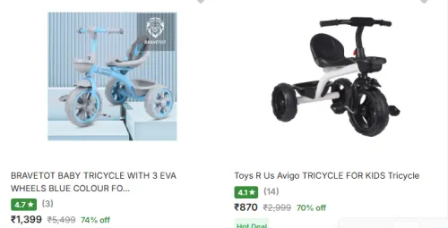 Image of Kids Tricycles Minimum 70% Discount
