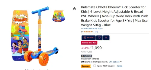 Image of Kidsmate Chhota Bheem® Kick Scooter