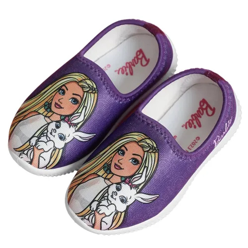 Image of Kidsville Kids Girls Barbie Printed Purple Shoes