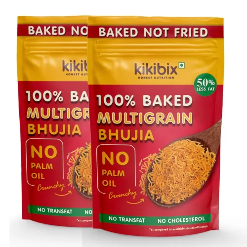 Image of Kikibix Masala Chatpata Baked Healthy Bhujia (Pack of 2) - 200 Grams.