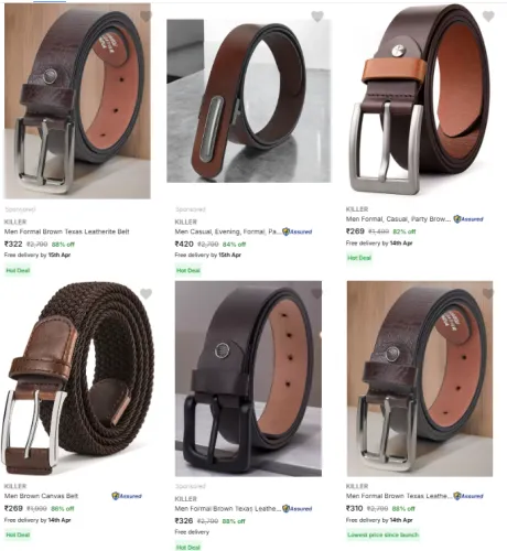 Image of Killer Brand Belts @ Up to 88% Discount