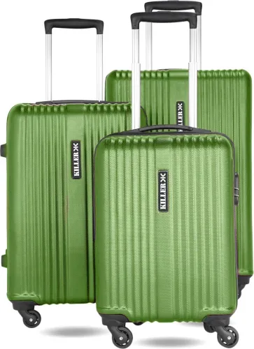 Image of KILLER Hard Body Set of 3 Luggage 4 Wheels - STRING- Olive Green - Green