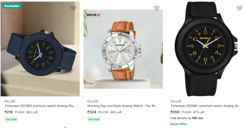 Image of Killer Men Analog Watch Starting @ ₹269
