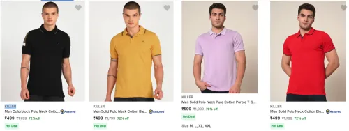 Image of KILLER Men's T-shirts at minimum 70% Discount