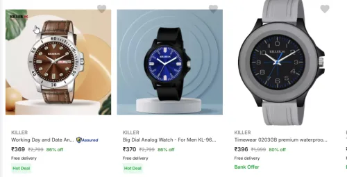 Image of Killer Wrist Watches Starts @ ₹369