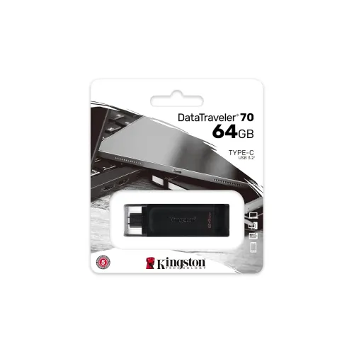 Image of Kingston DataTraveler 70 64GB Portable and Lightweight USB-C flashdrive