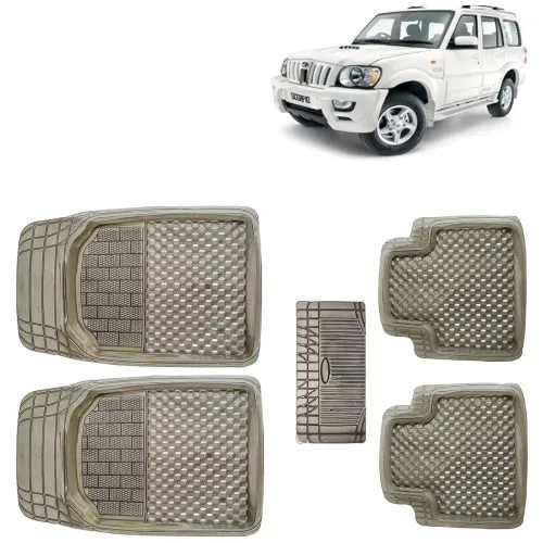 Image of KINGSWAY 3G PVC Rubber Car Foot Mats for Mahindra Scorpio 2006-14
