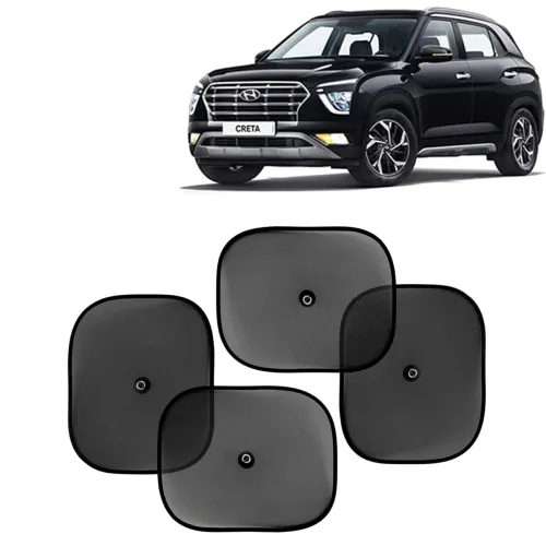 Image of KINGSWAY Car Window Curtain Sticky Sun Shades Compatible with Hyundai Creta, (Year 2020-2023)